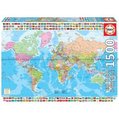Politisk verdenskort, 1500 brikker