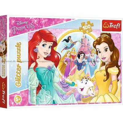 Disney prinsesser: Belle og Ariels gode minder - med glitter effekt, 100 brikker