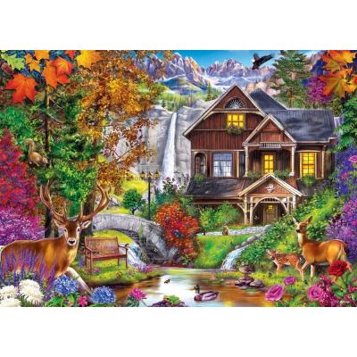 Huset i efterårsfarver, 1000 brikker