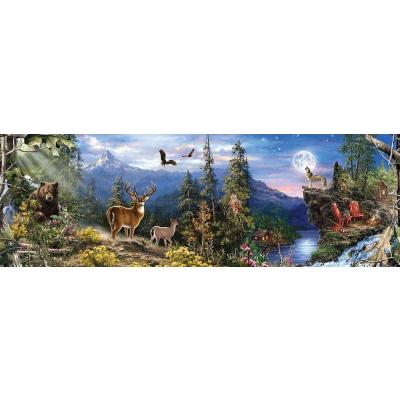 Dyrene i skoven - Panorama, 1000 brikker