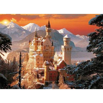 Billede af Neuschwanstein slot om vinteren, 3000 brikker