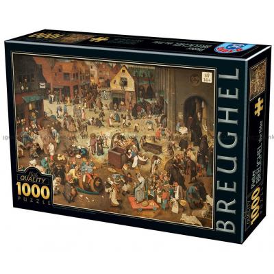 Brueghel: Kampen mellem karneval og fastetid, 1000 brikker