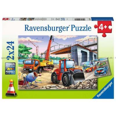 Biler og arbejdsmaskiner, 2x24 brikker