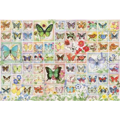 Billede af Sommerfugle og blomster, 2000 brikker