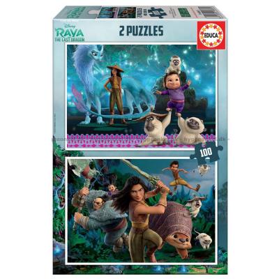 Disney: Raya og den sidste drage, 2x100 brikker