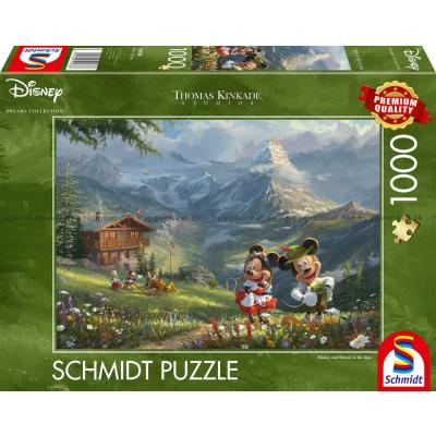 Disney: Kinkade - Mickey og Minnie i Alperne, 1000 brikker