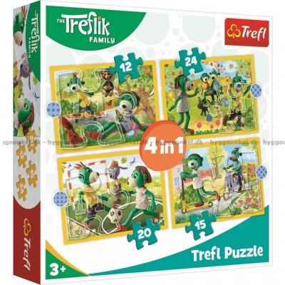 Tresflik familien, 4 i 1, 12 brikker