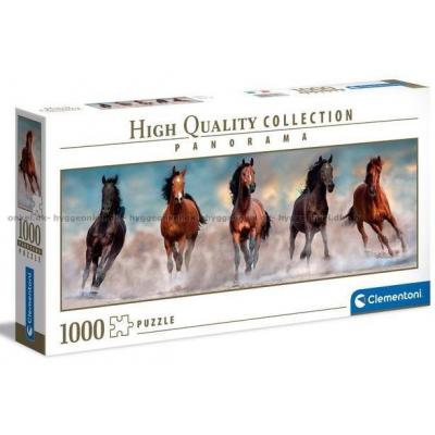 Fem heste - Panorama, 1000 brikker