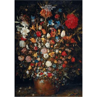 Billede af Brueghel: Blomster i træ-vase - Kunst, 1000 brikker