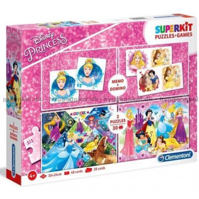 Disney: Prinsesser - Memo, domino og 2x30 brikker