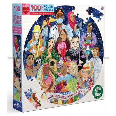 Kvindernes dag - Rundt puslespil, 100 brikker