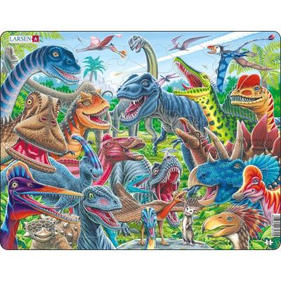 Glade dinosaurer - Rammepuslespil, 43 brikker