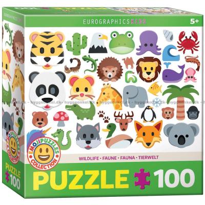 Emoji: Vilde dyr, 100 brikker