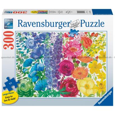 Blomster i alle regnbuens farver, 300 brikker