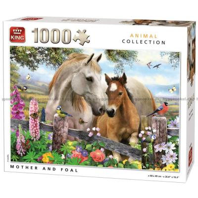 Hest med føl, 1000 brikker