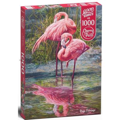 Flamingoer ved vandet, 1000 brikker