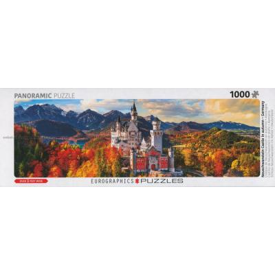 Neuschwanstein: Efterår - Panorama, 1000 brikker