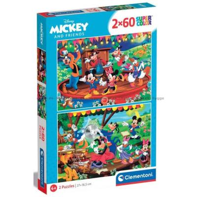 Disney: Mickey og venner, 2x60 brikker