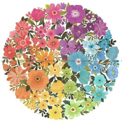 Billede af Farverige cirkler: Blomster - Rundt puslespil, 500 brikker