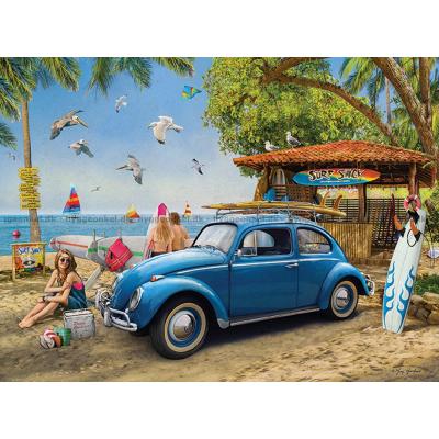 Billede af VW Beetle: Stranden, 1000 brikker