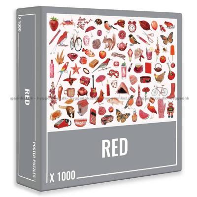 Rød: Collage, 1000 brikker