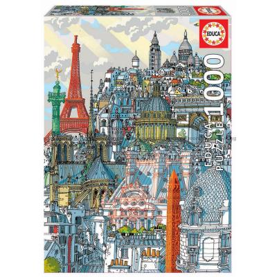 Stanga: Paris, 1000 brikker