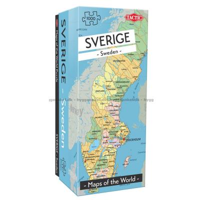 Kort over Norden: Sverige, 1000 brikker