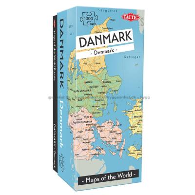 Kort over Norden: Danmark, 1000 brikker