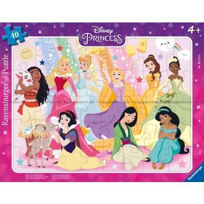 Disney prinsesser - Rammepuslespil, 40 brikker
