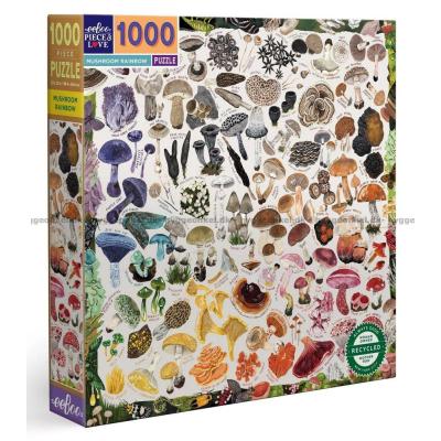 Farverige svampe, 1000 brikker