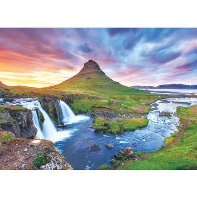 Billede af Kirkjufell vandfaldet, Island, 1000 brikker
