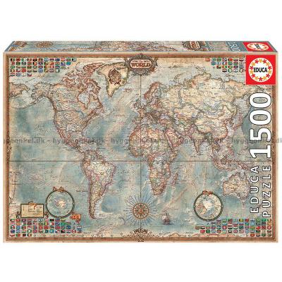 Verdenskort, 1500 brikker