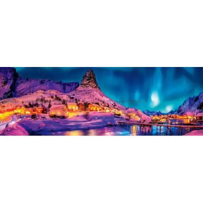 Billede af Norge: Nordlys over Lofoten - Panorama, 1000 brikker