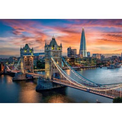 Billede af Tower Bridge ved aftentide, 1500 brikker