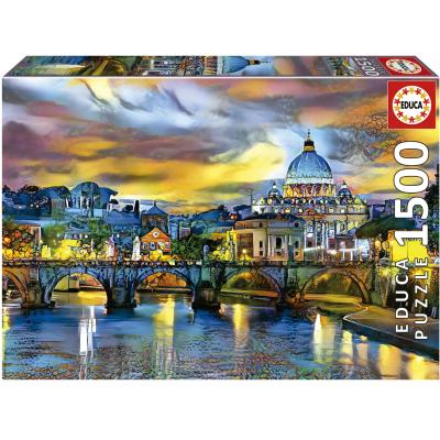 Gavidia: Peterskirken og SantAngelo broen, Rom, 1500 brikker