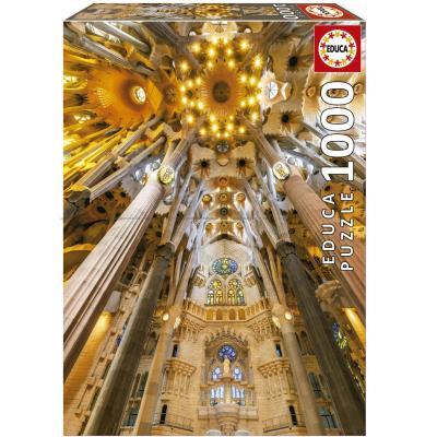 Kig ind i Sagrada Familia, Barcelona, 1000 brikker