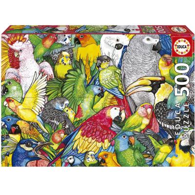 Farverige papegøjer, 500 brikker