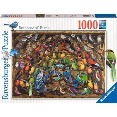 Fugle i regnbuens farver, 1000 brikker
