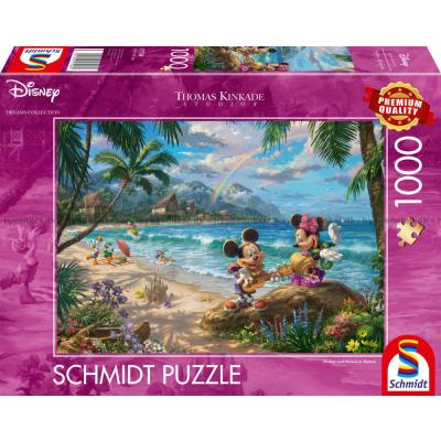 Disney: Kinkade - Mickey & Minnie i Hawaii, 1000 brikker