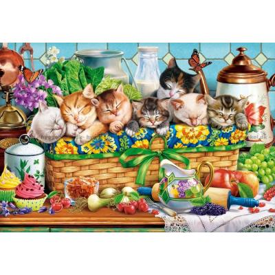 Billede af Kattene sover middagslur, 1000 brikker