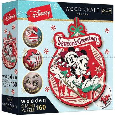 Disney: Mickey og Minnie Jul - Formet motiv, 160 brikker