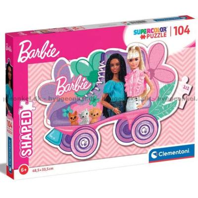 Barbie: Rulleskøjte - Formet motiv, 104 brikker