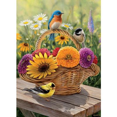 Billede af Millette: Kurven med blomster, 1000 brikker