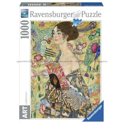 Klimt: Kvinde med vifte - Kunst, 1000 brikker
