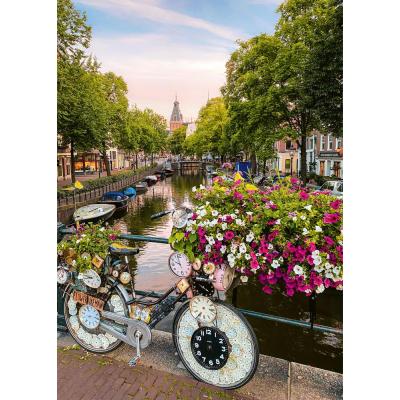 Billede af Amsterdam: Cyklen ved kanalen, 1000 brikker