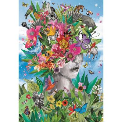 Billede af Hovedet fuld af blomster, 500 brikker