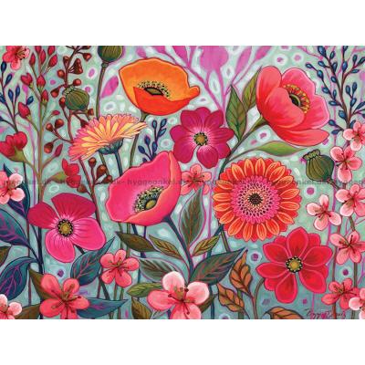 Billede af Lyserøde blomster, 275 brikker