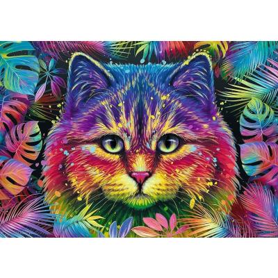 Billede af Farverig kat, 500 brikker