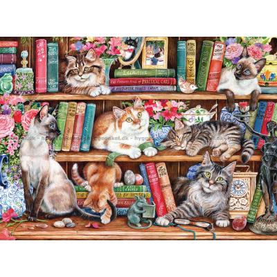 Billede af Cook: Kattene i bogreolen, 1000 brikker