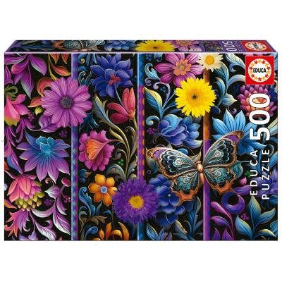 Farverige blomster, 500 brikker